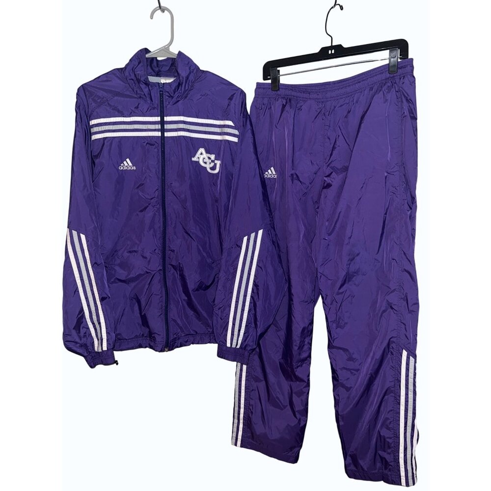 Vintage Adidas ACU Track & Field Purple Warm-Up‎ Suit Medium Jacket & Pants